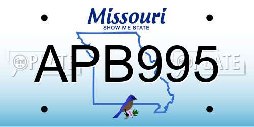 APB995 Missouri License Plate