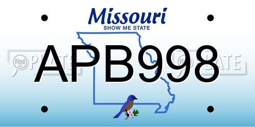 APB998 Missouri License Plate