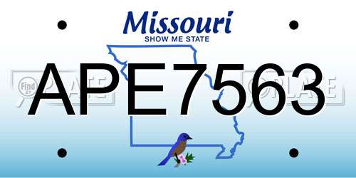 APE7563 Missouri License Plate