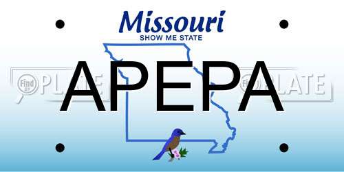 APEPA Missouri License Plate