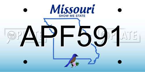 APF591 Missouri License Plate