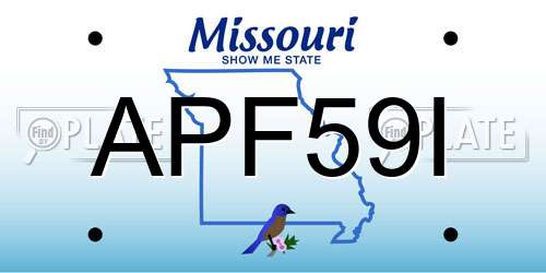 APF59I Missouri License Plate