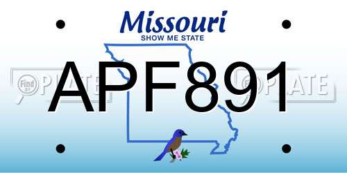 APF891 Missouri License Plate
