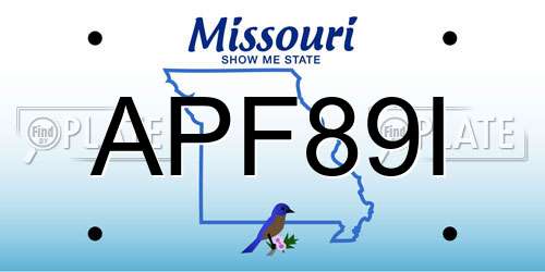 APF89I Missouri License Plate