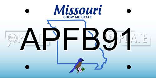 APFB91 Missouri License Plate