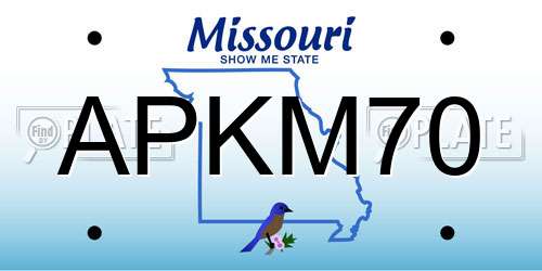 APKM70 Missouri License Plate