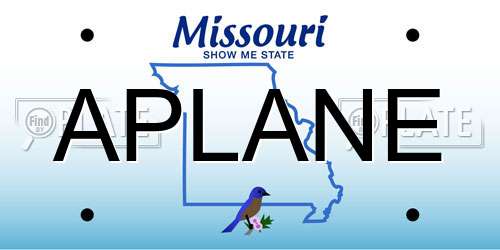 APLANE Missouri License Plate