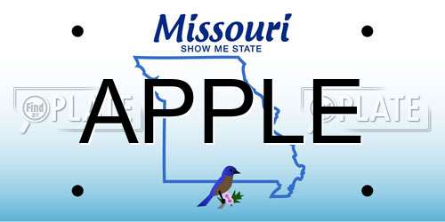 APPLE Missouri License Plate