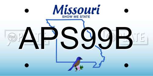 APS99B Missouri License Plate