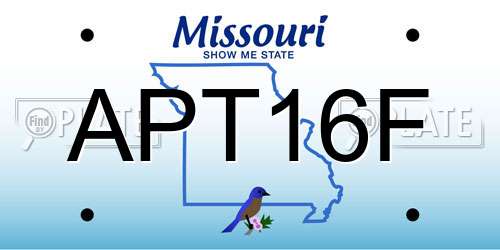 APT16F Missouri License Plate