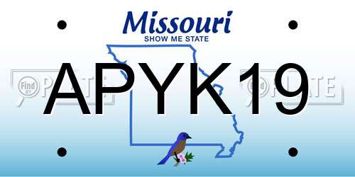 APYK19 Missouri License Plate