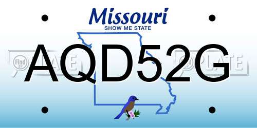 AQD52G Missouri License Plate