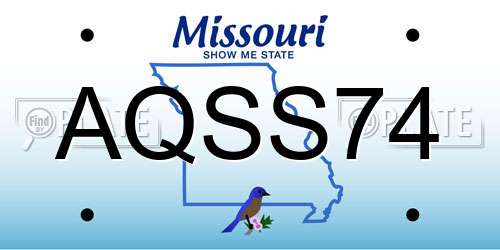 AQSS74 Missouri License Plate