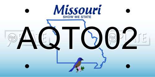 AQTO02 Missouri License Plate