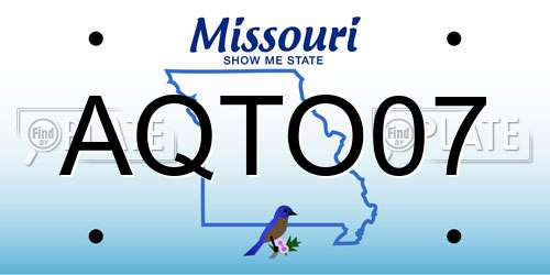 AQTO07 Missouri License Plate