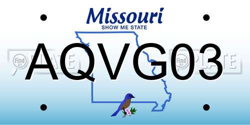 AQVG03 Missouri License Plate