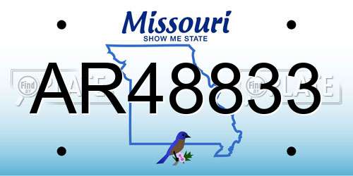 AR48833 Missouri License Plate