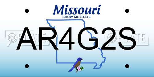 AR4G2S Missouri License Plate