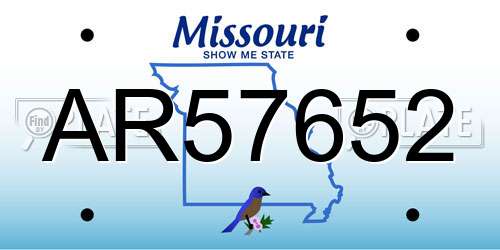 AR57652 Missouri License Plate