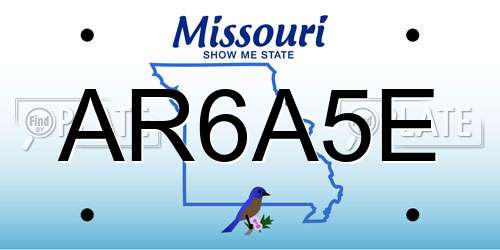 AR6A5E Missouri License Plate