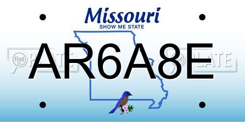 AR6A8E Missouri License Plate
