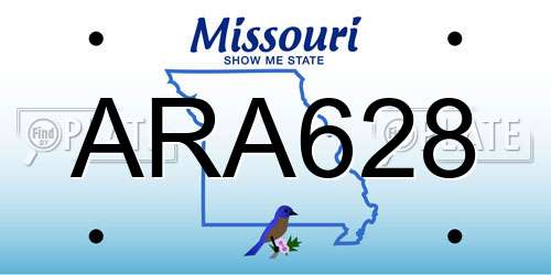 ARA628 Missouri License Plate