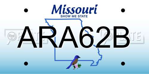 ARA62B Missouri License Plate
