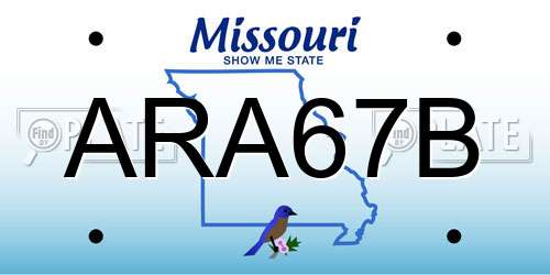 ARA67B Missouri License Plate