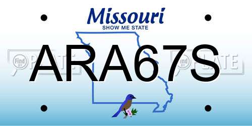 ARA67S Missouri License Plate