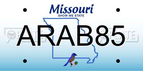 ARAB85 Missouri License Plate