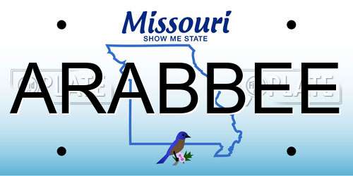 ARABBEE Missouri License Plate