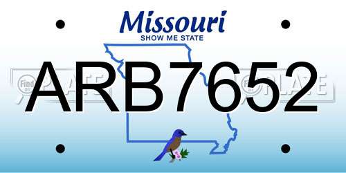 ARB7652 Missouri License Plate
