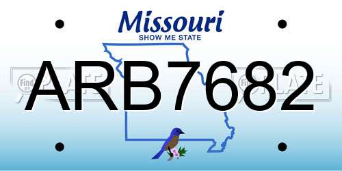 ARB7682 Missouri License Plate