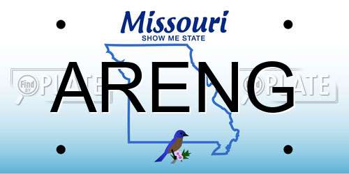ARENG Missouri License Plate