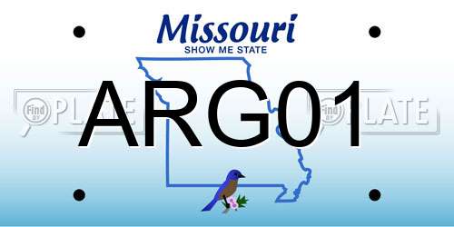 ARG01 Missouri License Plate