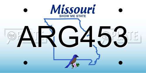 ARG453 Missouri License Plate