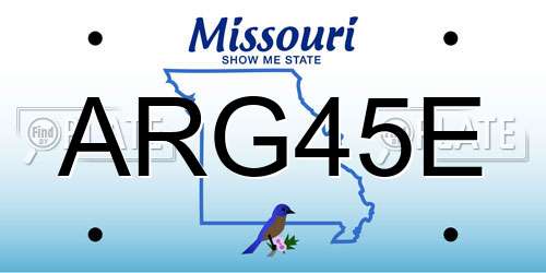 ARG45E Missouri License Plate