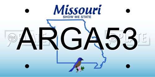 ARGA53 Missouri License Plate