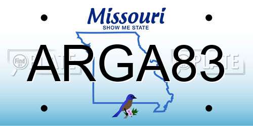 ARGA83 Missouri License Plate