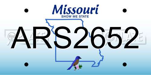 ARS2652 Missouri License Plate
