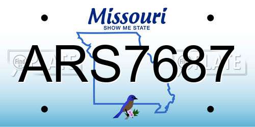 ARS7687 Missouri License Plate