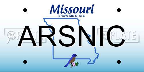 ARSNIC Missouri License Plate