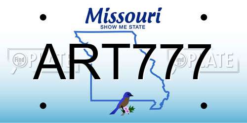ART777 Missouri License Plate