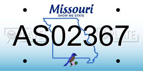 AS02367 Missouri License Plate