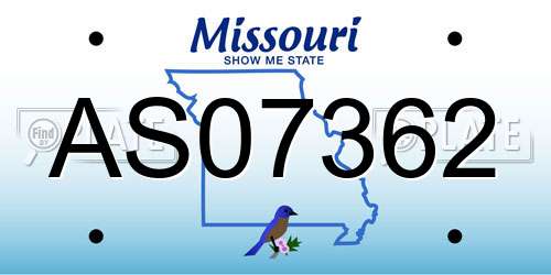 AS07362 Missouri License Plate