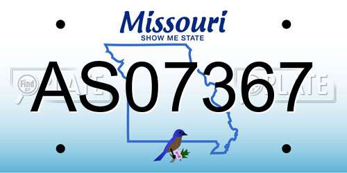 AS07367 Missouri License Plate