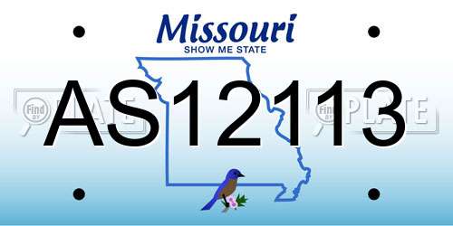 AS12113 Missouri License Plate