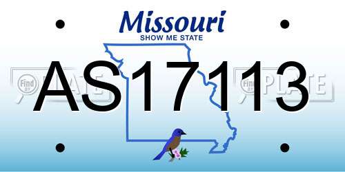 AS17113 Missouri License Plate