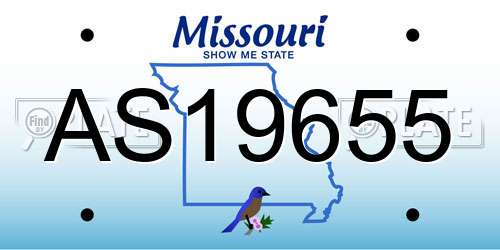 AS19655 Missouri License Plate