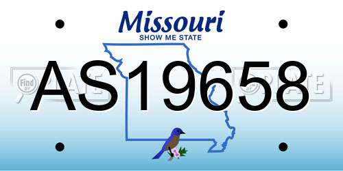 AS19658 Missouri License Plate